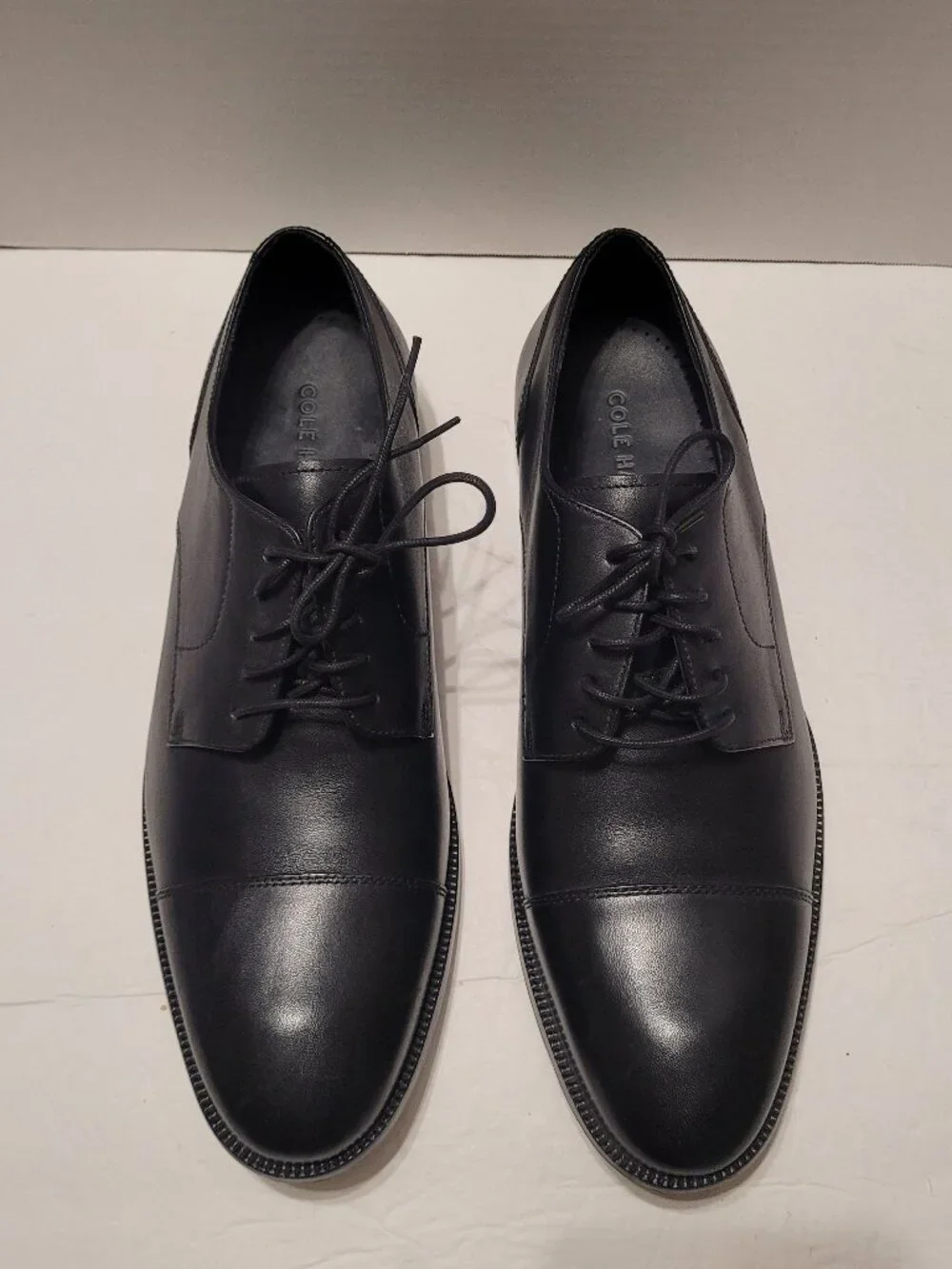 COLE HAAN Men's Dress Shoes Black Leather Lace Up Cap Toe Oxfords Size 10.5M